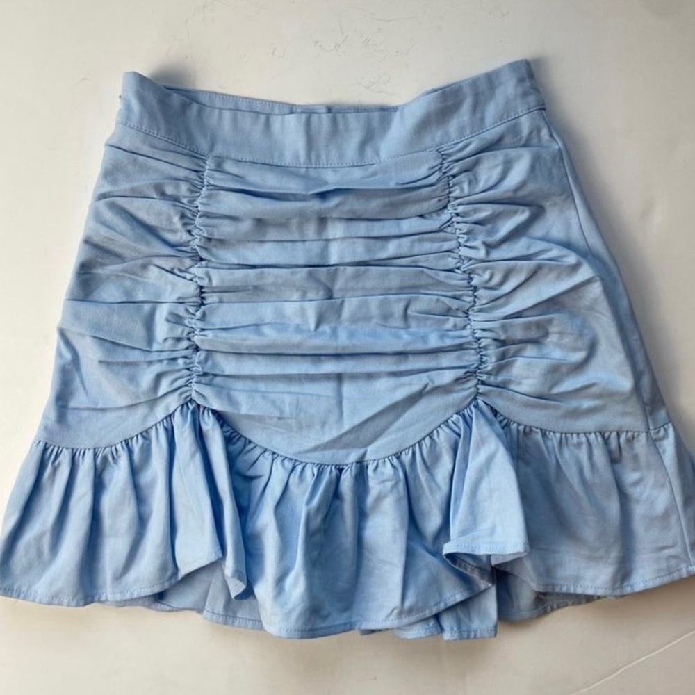 Princess Polly Light Blue Ruched Mini Skirt